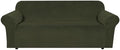 H.VERSAILTEX Stretch Velvet Sofa Covers for 3 Cushion Couch Covers Furniture Protector Soft with Non Slip Elastic Bottom, Crafted from Thick Comfy Rich Velour (Sofa 72"-90", Olive)