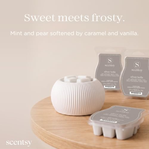Scentsy Wax Melts, Silver Bells 3 Bar Set, Paraffin Wax Cubes, 7.8 oz
