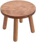 Solid Wooden Stool,Plant Stand,Step Stool,Light Walnut,9.3" H