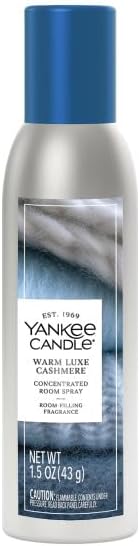 Yankee Candle Concentrated Room Spray Air Freshener, Instant Home Fragrance, Odor Eliminating Spray, Warm Luxe Cashmere (Pack of 3)