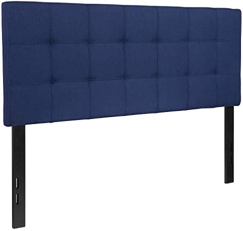 EMMA + OLIVER Navy Full Quilted Tufted Headboard