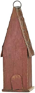 Glitzhome Bird Houses for Outside, Hand Painted Distressed Wooden Bird House for Outdoors, 13.25" H Hanging Birdhouse Bluebird House for Hummingbird,Sparrow,Wren Finch