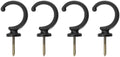 uxcell 4Pcs Curtain Holdback, Aluminum Alloy Wall Mounted Curtain Holders Drapery Tieback Hooks for Living Room Bedroom Office (Black)