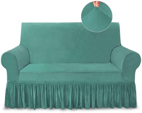 NICEEC Love Seat Couch Covers Loveseat Covers Universal Cover with Skirt