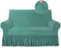 NICEEC Love Seat Couch Covers Loveseat Covers Universal Cover with Skirt