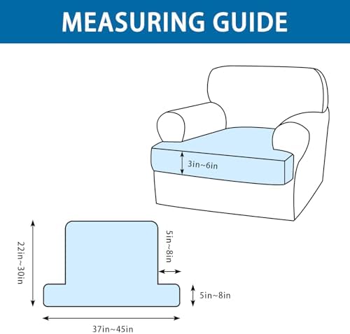 T Cushion Chair Cover Leather-Look 1PC Stretch Chair Seat Slipcover for Living Room Individual Armchair Couch Cover Seat Covers with Elastic Bands, Pet-Friendly, Non-Slip - Light Brown