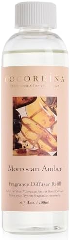 COCORRÍNA Reed Diffusr Refill - Moroccan Amber 6.7 oz. Scented Oil for Reed Diffuser Home Fragrance for Bedroom, Bathroom Home Decor