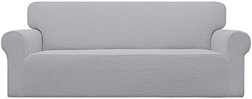 Easy-Going Stretch Couch Covers for Sofa Washable Large Silver Gray