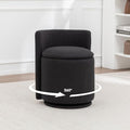 MINCETA Vanity Chair with Storage, 360° Swivel Accent Chair, Black