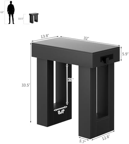 Unikito 32" Entry Table with Sensor Light & AC Outlets with USB-C Ports