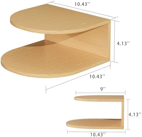 Bamboo Floating Nightstand with Storage Drawer and Modern Open Shelf Cubby，Bedroom, Living Room, Kitchen, Tool Room for use. (2 Pcs Natural, Trumpet)