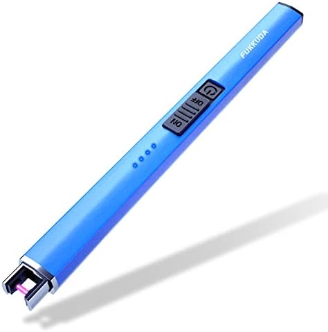FUKKUDA Electric Candle Lighter, Rechargeable USB Arc Lighter for Candles, Fireplace, Camping BBQ, Christmas Stocking Stuffers, Birthday, Valentines Day and Easter Gifts for Women Men (Sapphire Blue)
