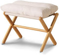 Baveke Foldable Ottoman Foot Rest for Chair, Small Foot Stools Ottoman for Home Decor, Space-Saving Foot Rest for Couch Living Room, Bedroom, Entryway（Beige）