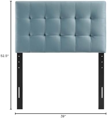 Modway Lily Biscuit Tufted Twin Performance Velvet Headboard, Light Blue