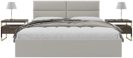 Vänt Wall Mounted Headboard Panels, King/Twin, Zigrino Leather Oyster