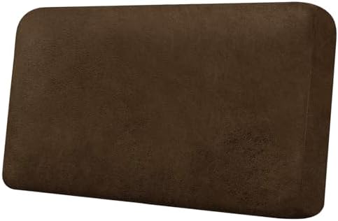 Loveseat Cushion Cover Leather-Look 1PC Stretch Love Seat Slipcover for Living Room Individual Couch Seat Protector, Pet-Friendly, Non-Slip, Easy Fit - Dark Brown