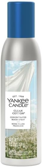 Yankee Candle Concentrated Room Spray Air Freshener, Instant Home Fragrance, Odor Eliminating Spray, Clean Cotton (Pack of 3)