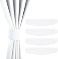 NICETOWN Strong Magnetic Curtain Tiebacks - Modern Simple Style Curtain Ties Backs Holdbacks Holders for Indoor/Outdoor Curtains (White, 18.5 X 4 Inches, Set of 4)