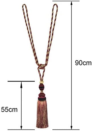 2 Pack Tassel Curtain Tiebacks Drapery Curtain Holdbacks-Red