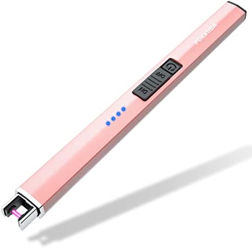 FUKKUDA Electric Candle Lighter, Rechargeable USB Arc Lighter for Candles, Fireplace, Camping BBQ, Christmas Stocking Stuffers, Birthday, Valentines Day and Easter Gifts for Women Men (Rose Gold)