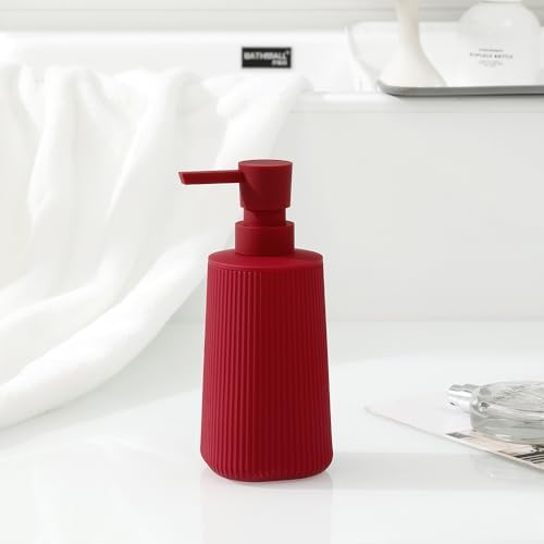 YAUKPH Small Soap Dispenser for Bathroom and Kitchen Matte Red