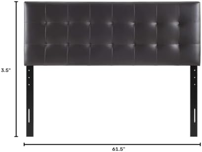 Modway Lily Tufted Faux Leather Upholstered Queen Headboard in Brown