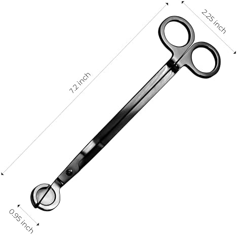 VViViD Candle Accessory Set, Contains Wick Trimmer, Candle Snuffer, and Wick Dipper, Black Stainless Steel