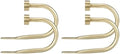 Premium Curtain Holdback, Quality Metal Decorative Curtain Holdbacks with Zinc Alloy Cap Finials,Rust-Proof, Set of 4 Window Curtain Holdbacks,Brass