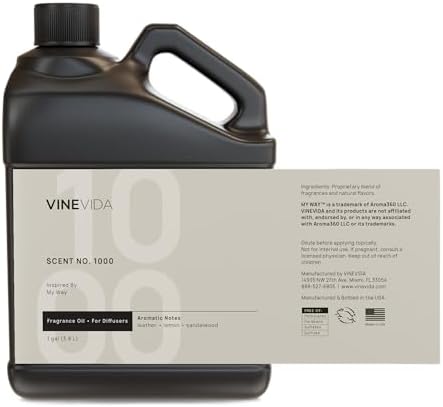 VINEVIDA [128 Fl Oz] Scent NO. 1000 Inspired by My Way Fragrance Oil For Cold Air Diffuser, Aromatic Notes of Leather Lemon Sandalwood, Essential Oil for Diffuser Oil Refill & Air Freshener Room Spray