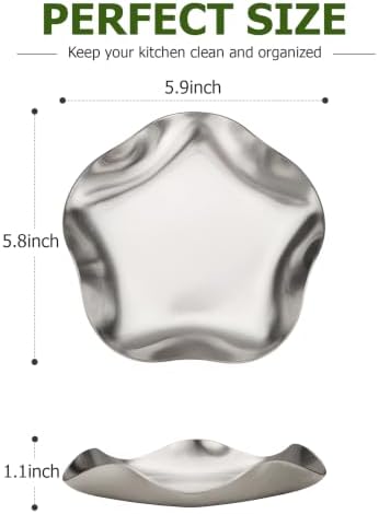 VanlonPro Stainless Steel Spoon Rest, Spatula Ladle Holder, Stainless Steel Utensil Spoon Rest Holder, Brushed Finish, Dishwasher Safe 5.9 Inch (Flower Silver 1PC)