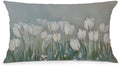 Vintage White Tulip Floral Pillow Cover 12x20, French Country Farmhouse Cottagecore Botanical Flower Decorative Lumbar Pillow Cover for Couch Bed Living Room Bedroom