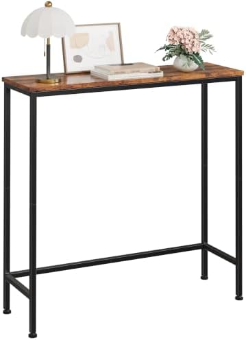 Narrow Console Table, 29.5" Small Entryway Table, Thin EntranceTable, Sofa Table, Behind Couch Table, DisplayTable, for Hallway, Bedroom, Living Room, Foyer, Corridor, Office, Rustic Brown