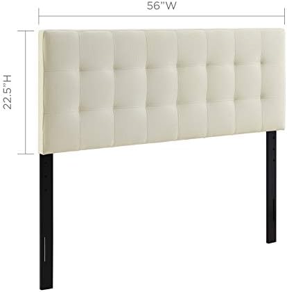 Modway Lily Tufted Linen Fabric Upholstered Full Headboard in Ivory