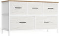 SONGMICS Dresser for Bedroom, Wide Dresser with 5 Fabric Drawers
