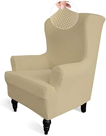 Easy-Going Stretch Wingback Chair Sofa Slipcover Beige