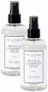 The Laundress Wool and Cashmere Fabric Spray, Wool Dewrinkle Spray, Upholstery and Linen Spray, Fabric Refresher, Cedar Scent, 8 Fl Oz (Pack of 2)