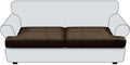 T Cushion Sofa Slipcovers Leather-Look 2PC Stretch Sofa Cushion Covers for 2 Cushion Couch Individually Couch Seat Cover with Elastic Bands, Pet-Friendly, Non-Slip, Easy Fit - Coffee
