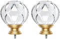 KAMANINA Gold Finials for 1 or 7/8 in Curtain Rods, Crystal Netted Texture
