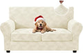 ZNSAYOTX 3 Piece Stretch Loveseat Covers (55"-71") New-Rectangle Texture, Thick Sofa Covers for 2 Cushion Couch Universal Sofa Slip Cover with Elastic Bottom & Buckle, Soft Protector Beige