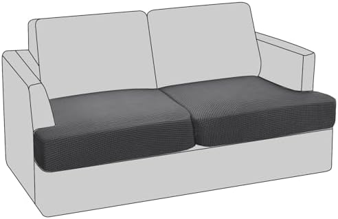 PrinceDeco Stretch T Cushion Loveseat Slipcovers,Washable,Pet-Friendly,Grey