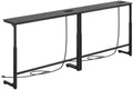Kitstorack Narrow Sofa Table with Charging Station, 78.8" Behind Couch Table, Adjustable 24.4"-32.7" Height, Modular 2-piece Design for sectionals, entryways, Apartments, and Narrow Living Spaces