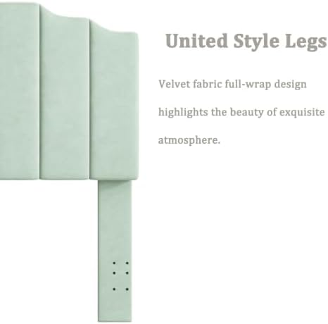 Befurtori Queen Size Headboard Only, Linen Wall Mount Headboard Sage Green