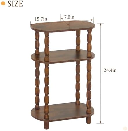 MaxSmeo Narrow Side Table Set of 2, 3-Tier Narrow End Table for Living Room