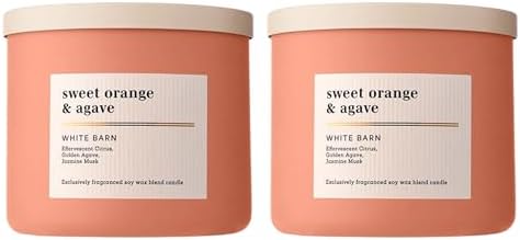 Bath & Body Works 3-Wick Candle, Sweet Orange & Agave, 14.5 oz, 2 Pack