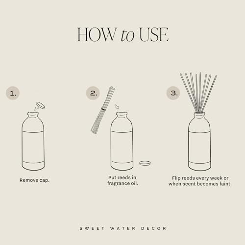 Sweet Water Decor Warm and Cozy Reed Diffuser Set - Fall and Winter Reed Diffuser Set for Home - Orange, Cinnamon, Ginger, Clove Scented Room Fragrance - Lasts 4+ Months, Made in the USA