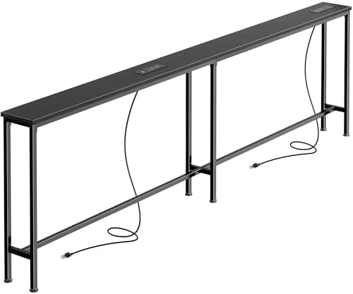 SUPERJARE 79 Inch Sofa Table with 2 Power Outlets and USB-C Ports