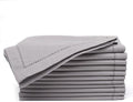 Lightnpro Hemstitched Cloth Dinner Napkins, 18x18 Inch, Ash Grey