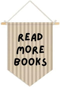 Classroom Reading Nook Decor, Read More Books Pennant Flag for Reading Corner Classroom Library 15x11 Inch - Beige