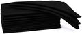 Ramanta Home Set of 12 Polyester Cloth Napkins 18x18 Inches, Black