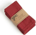 ACCENTHOME Red Cloth Napkins Set of 12 18x18 inch Cotton Dinner Napkins - Washable Soft Premium Hotel Quality Reusable Napkins Perfect Table Napkins for Family Dinners, Weddings & Everyday Use